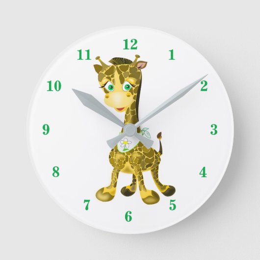 Couleurs personnalisées Horloge avec bébé Giraffe (Recto)
