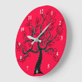 Couleurs personnalisées Horloge murale avec arbre (Angle)