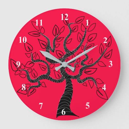 Couleurs personnalisées Horloge murale avec arbre  (Recto)