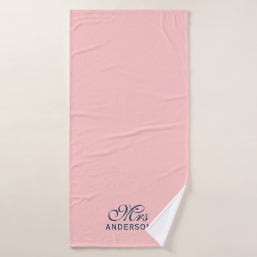 Couleurs personnalisées modifiables Élégant Script (Serviette de bain)