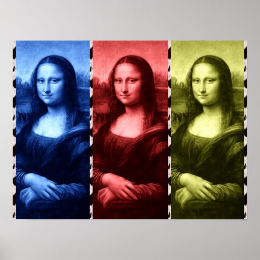 Couleurs primaires Mona Lisa Poster de animal (Devant)