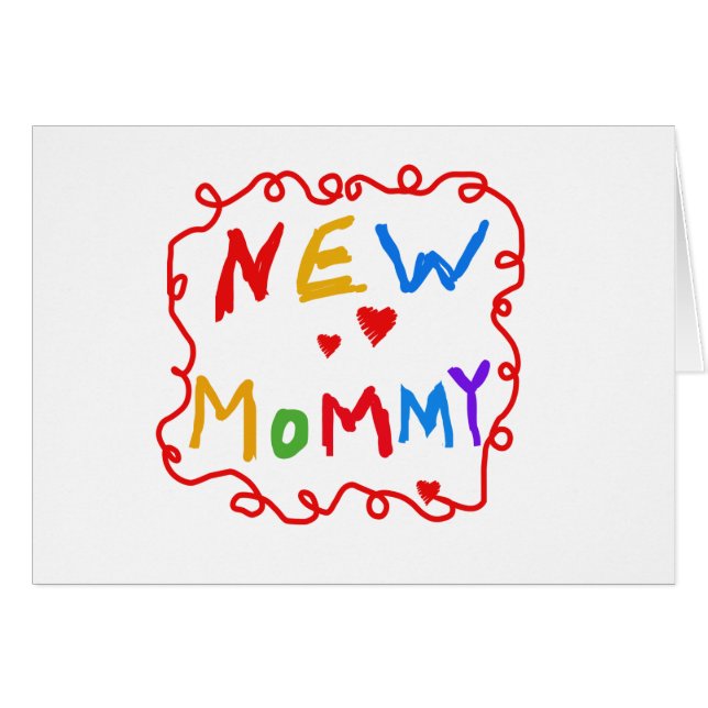 Couleurs primaires Texte Nouveaux T-shirts maman (Devant horizontal)