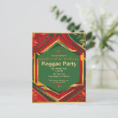 Couleurs Rasta Florales Invitation Personnalisable (Debout devant)