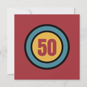 Couleurs rétros Invitation personnalisée 50e anniv