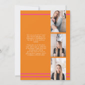 Couleurs rose orange de l'école Faire-part de dipl (Dos)