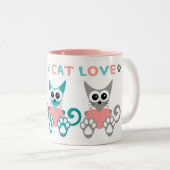Couleurs Tasse 2 tons d'amour de chat Kitty (Devant droit)