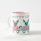 Couleurs Tasse 2 tons d'amour de chat Kitty (Devant gauche)