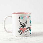 Couleurs Tasse 2 tons d'amour de chat Kitty (Gauche)
