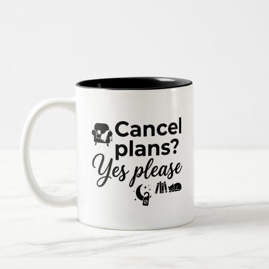Couleurs Tasse drôle d'annulation de plans 2 tons (Gauche)
