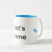 Couleurs tasse personnalisée 2 d'empreinte de patte (Devant droit)