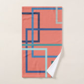 Couleurs tendances Pantone 2019 carrés bleus et ve (Serviette à main)