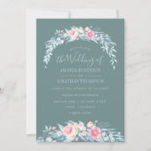 Couleurs TWILIGHT Printemps Mariage invitation flo (Devant)