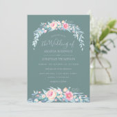 Couleurs TWILIGHT Printemps Mariage invitation flo (Debout devant)