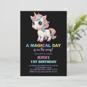 Couleurs Unicorn Invitations Anniversaire (Debout devant)