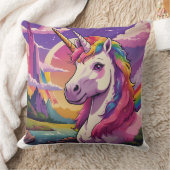 Couleurs Unicorne Lance Oreiller (Couverture)