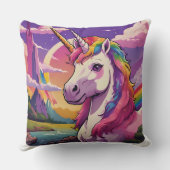 Couleurs Unicorne Lance Oreiller (Verso)
