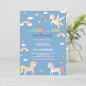 Couleurs Unicornes Invitations Anniversaire (Debout devant)