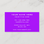 Couleurs violettes violettes Carte de visite votre (Dos)