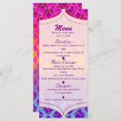Couleurs vives Arabian Marocain Glam Party Menu (Devant / Derrière)