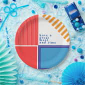 Couleurs vives, assiette de design graphique fin (Fête)