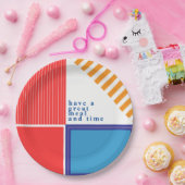 Couleurs vives, assiette de design graphique fin (Fête)