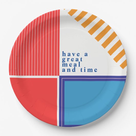 Couleurs vives, assiette de design graphique fin (Devant)