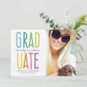 Couleurs vives Faire-part de graduation Arc-en-cie (Debout devant)