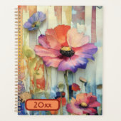 Couleurs vives Fleurs 20XX Spiral Planner (Devant)