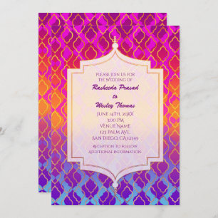 Couleurs vives Invitations marocaines arabes au ma