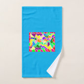Couleurs vives multimotifs bain bleu clair (Serviette à main)