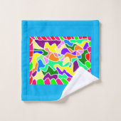 Couleurs vives multimotifs bain bleu clair (Gant de toilette)