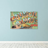 Council Bluffs, Iowa - Large Letter Scenes Canvas Afdruk (Insitu (Houten vloer))