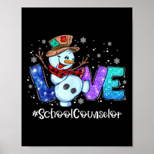 Counselor Love Sneeuwman Winter Kerstmis Nieuwjaar Poster