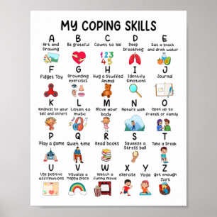 Counselor Mijn Coping Skills Alfabet Geestelijke G Poster