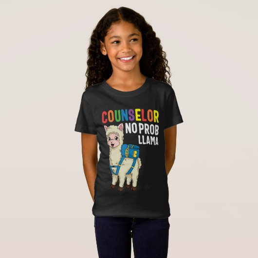 Counselor no Prob Llama Eerste schooldag T-shirt (Voorkant volledig)