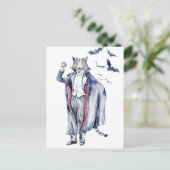 Count Catula Vampire Cat Briefkaart (Staand voorkant)