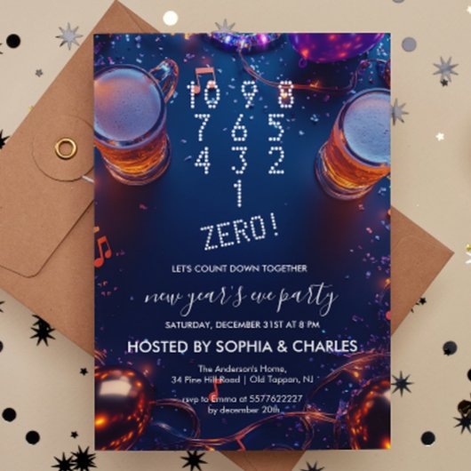 Count Down Drink het oudejaarsfeest van Confetti Kaart