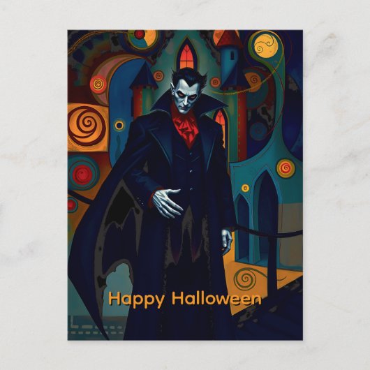Count Dracula Happy Halloween Feestdagenkaart (Voorkant)