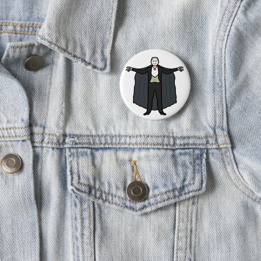 Count Dracula Vampire Ronde Button 5,7 Cm (In situ)