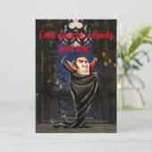 Count Dracula's kasteel Vampire Halloween Kaart (Staand voorkant)