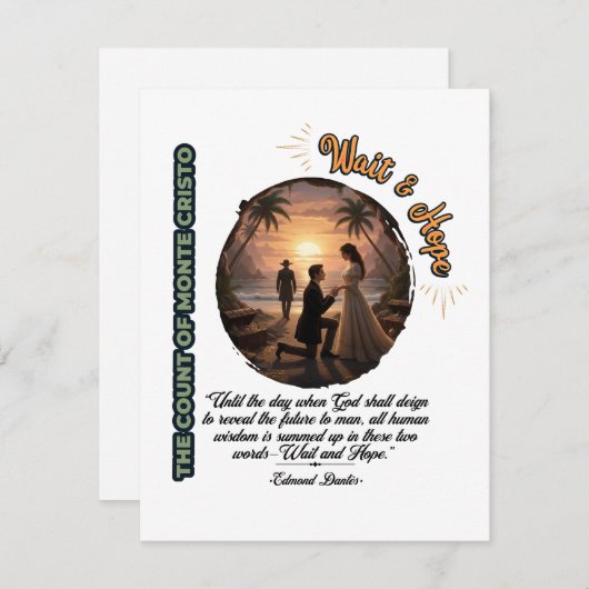 Count of Monte Cristo Wait & Hope Sunset Flat Card (Voorkant / Achterkant)