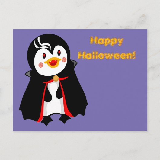 Count Pengula Happy Halloween Feestdagenkaart (Voorkant)