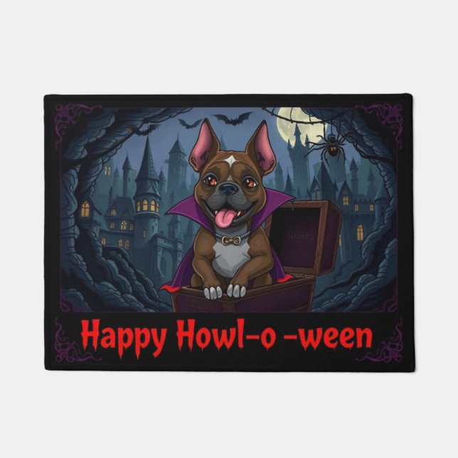 Count Pitbull Happy Howl-o-ween Deurmat (Voorkant)