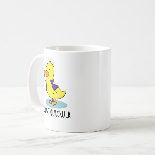 Count Quackula Funny Duck Pun Koffiemok (Voorkant links)