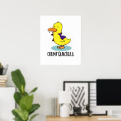Count Quackula Funny Duck Pun Poster (Thuiskantoor)