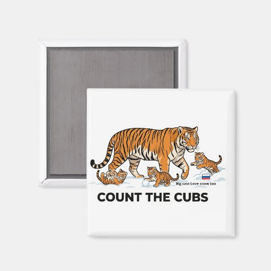 Count the Cubs – Siberian Tiger Learning Magnet (Recto/Verso)