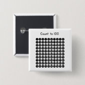Count to 100 vierkante button 5,1 cm (Voorkant /achterkant)
