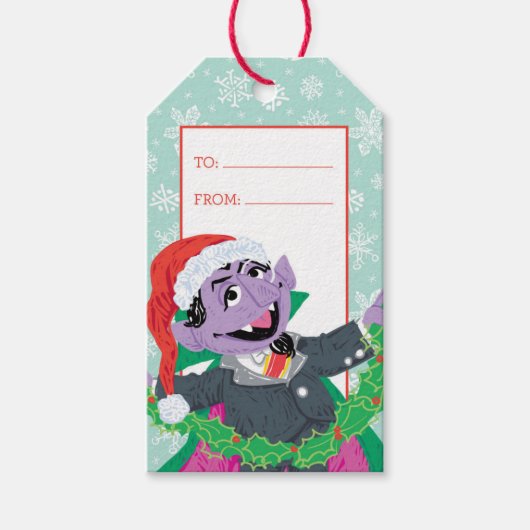Count von Count Holiday Scribble Cadeaulabel (Voorkant)