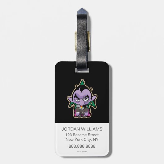 Count von Count Zombie Bagagelabel (Achterkant verticaal)