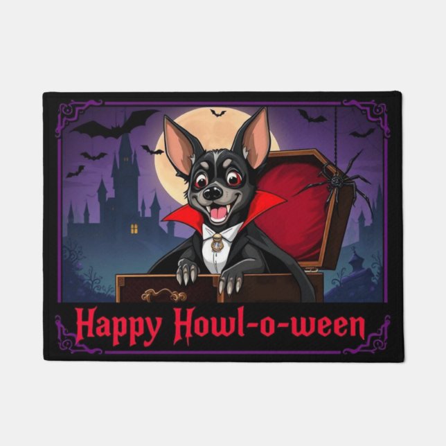 Count Xoloitzcuintli Happy Howl-o-ween Deurmat (Voorkant)